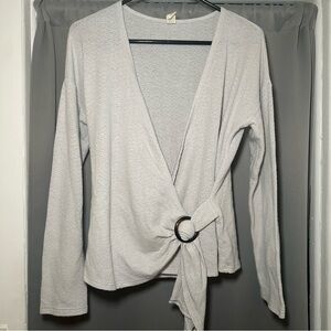 Lazy Sundays Soft Gray Cozy Knit Sweater Top Size M